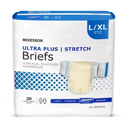 Mckesson Heavy Absorbency Incontinence Brief, Large/Extra Large, 20PK BRSTRLXL